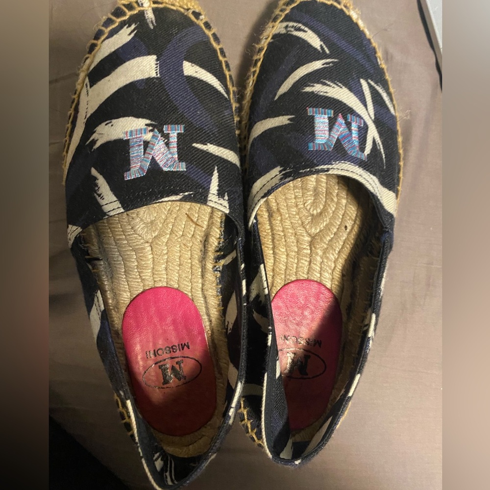 Missoni espadrille blue wavy abstract pattern